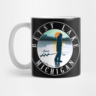 Betsy Lake Ice Fishing Michigan Sunset Mug